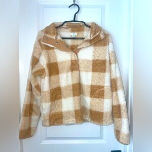 plaid sherpa sweatshirt